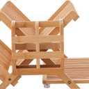 HBlife Bamboo Dish Drying Rack with Utensil Holder, 3-Tier Large Collapsible Wooden Dish Drainer Rack, Folding Drying Holder Dish Drainer for Kitchen Counter