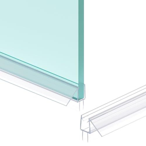 Shower Door Bottom Seal Strip, 2PCS Seal Strip, Ultra Clear PVC, 39" Length, Fits 8mm Thick Glass, Prevents Leaks, Easy Installation, No Adhesive Required (Ultra Clear, 39in for 5/16"(8mm) Door)