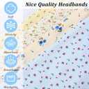 4 Pcs Wide Headbands for Women Non Slip Elastic Boho Head Wraps Stretchy Soft Cotton Cloth Hair Bands for Yoga Running Workout Sports Outdoor Exercise Stylish Floral Print Adjustable Hair Accessories