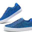 Jeekopeg Glitter Sparkly Fashion Sneakers Shoes Shiny Casual Shoes Bling Sequin Concert Low Cut Lace up Shoes, 7
