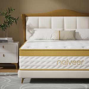 Cooling Gel Memory Foam Hybrid Mattress, 12 Inch Queen Size Mattress in A Box with Pocket Springs for Back Pain & Pressure Relief, Medium Firm Feeling with CertiPUR-US Certified Foam