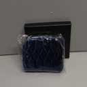 Small Travel Jewelry Case, Mini Travel Jewelry Bag with Zipper, 5-Layer Velvet Organizer Pouch for Bracelet Rings Earrings - Diamond Stitched Velvet Navy Blue