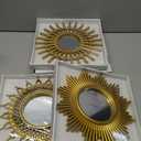 Namalu 6 Pcs Sunburst Mirror for Wall Decor, Small Circle Sun Decorative Mirror Hanging for Art Entryway Home Decor Bathroom Bedroom Living Room(Classic, Gold)