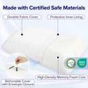 7" High Loft Memory Foam Pillow for Side Sleepers, Extra Thick Firm Pillow for Broad Shoulders & Large Frames, Designed to Stay Elevated, High Profile Pillow with Breathable Washable Cover