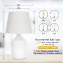 Sucolite Small 11.8'' Table Lamps Set of 2, Bedside Nightstand Lamps for Bedroom Kid’s Room, Cute Desk Lamps with Studded Texture Base for Reading Nursery Living Room Office, White & Beige