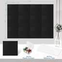 Large Cork Board | 48"x36" Felt Bulletin Board with Safe Removable Adhesive Tabs, 12-Pack Felt Wall Tiles for Home, Office, Classroom Essentials, Black