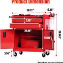 Tool Chest Heavy Duty Cart Steel Rolling Tool Box with Lockable Doors (TZ12 Red), 2-Drawer Red