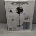 BLACK+DECKER 16 Inches Stand Fan with Pedestal Base, Height Adjustable Pedestal Fan with Remote and Touch Control Panel, Free Standing Fan with 90-Degree Oscillating and 3-Speed Settings, Black