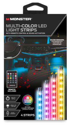 MONSTER 4 PC LED LIGHT STRIPS