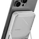 sharge ICEMAG 2 MagSafe Power Bank, 15W Qi2 Magnetic Portable Charger with Active Cooling 10000mAh Battery Pack with Foldable Stand Transparent, Design for iPhone 17/16/15/14 Series