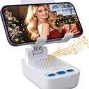 Gifts for Men Women, White Elephant Gifts for Adults, Cell Phone Stand with Wireless Bluetooth Speaker, Punchy Bass & HD Stereo Sound Speaker Compatible with iPhone/iPad/Samsung-White