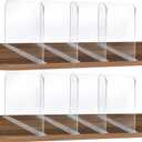 ROUFA Clear Acrylic Shelf Dividers, 8Pcs Closet Dividers Fit for Any Thickness of Shelves, Multi-Purpose Wood Shelf Separators for Bedroom, Kitchen, Office, Bathroom, 11.8''x11''