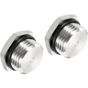 PATIKIL G1/2 Male Plug, 2 Pack Waterproof Dustproof 304 Stainless Steel Thread Hex Head Socket Solid Pipe Fitting with Sealing Rubber Ring
