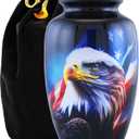 Cremation Urn for Human Ashes Adult Large Eagle Funeral Urn for Ashes, Memorial Urn for Men & Women, 200 Cubic Inch Decorative Burial Urn with Velvet Bag (Non-Customize, Adult)