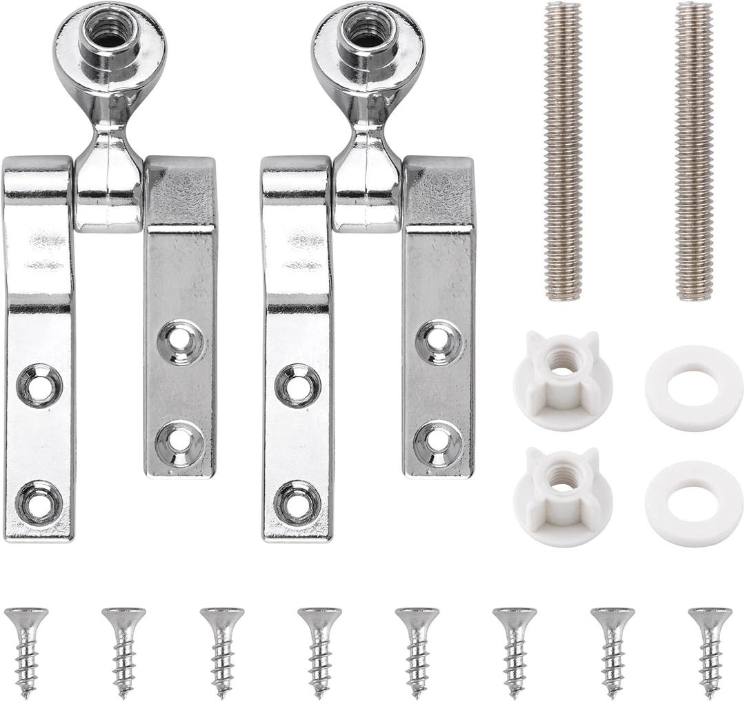 INCREWAY Toilet Seat Hinges, Universal Toilet Seat Sturdy Hinge Replacement Parts Hinge Mountings with Bolts and Nuts Sturdy Toilet Seat Fittings