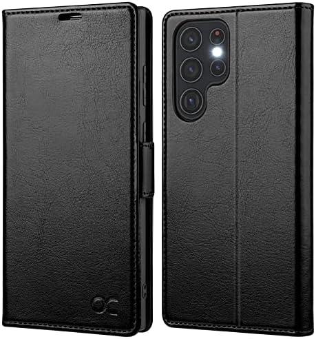 OCASE Compatible with Galaxy S22 Ultra 5G Wallet Case, PU Leather Flip Folio Case with Card Holders RFID Blocking Kickstand [Shockproof TPU Inner Shell] Phone Cover 6.8 Inch (2022) - Black