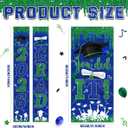 Blue and Green Graduation Decorations Class of 2026 Congrats Grad Banner and You Did It Door Cover for High School College Grad Party Supplies