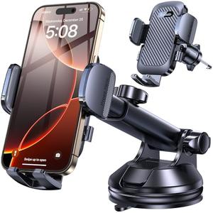 Romuto Car Phone Holder Mount【2025 Strongest Suction】 Phone Mount for Car Cell Phone Holders for Your Car Accessories for Women Men Dash/Windshield/Vent Truck Stand for Garmin GPS for iPhone Samsung