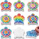 2 x Lewtemi 8 Pcs Paint Your Own Stepping Stones for Craft, DIY Plaster Stepping Stones Garden Decor Painting Art Set for Art Class, Summer Activities & Home Decor (Turtle)