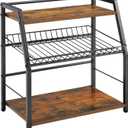 Kitchen Countertop Organizer, Snack Organizer Candy Display Stand Coffee Station Organizer, 3 Tier Wooden Counter Storage for Soda Cans Condiment Tea, for Pantry Office Bathroom, White (Black)