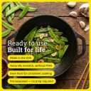 Lodge 9 Inch Cast Iron Mini Wok with Dual Loop Handles PFAS FREE Pre-Seasoned Small Stir Fry Pan Stovetop & Oven Safe Heavy Duty High-Heat Retention Pan Made in USA