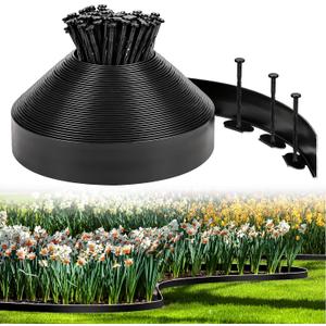 3 Inch x 100FT Garden Edging Border, Plastic Edging for Landscaping with 150pcs Spikes
