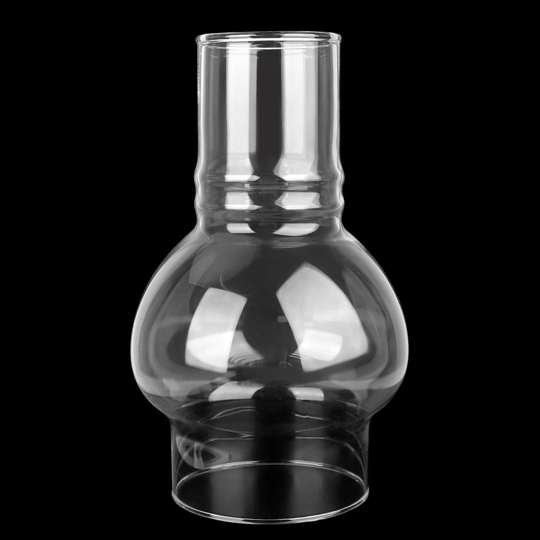 Oil Lamp Chimney Replacement  3 Inch Base x 6.25 Inch Tall Glass Shade, Clear Borosilicate Hurricane Lamp Glass for Kerosene Oil Lamps, Chimney Parts & Accessories