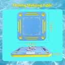 32 x 32 Inch Floating Mahjong Table for Pool, Premium EVA Mat with Tile Grooves & Cup Holders, Floating Mahjong Set, Multi-Game Pool Float Table for Summer Pool Party