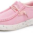 Apakowa Kids Boys Girls Loafers Slip-On Casual Walking Shoes Comfortable & Lightweight (Toddler/Little Kid/Big Kid) (Pink, Size 1)