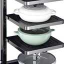 Pot and Pan Organizer Rack for under Cabinet, Heavy Duty Pot Pan Rack under Sink Organizers and Storage, Pot lid organizer, Kitchen Cabinet Organizer with 4 Adjustable Tiers