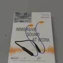 HomeSpot Noise Reduction Wireless Neckband Headphones with Qualcomm aptX HD, 27dB NRR, CVC Noise Cancelling Mic & Controls and 20H Playtime for Work Safety OSHA Compliant - Blue Wire Orange Earbuds