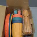 48 Pcs Dinnerware Sets, Unbreakable Plates and Bowls Sets, Reusable Dinnerware Sets for 4 People, Travel Camping Picnic Home Party Cutlery Set, Dishwasher Microwave Safe Dishes (Colorful)