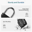 Puroma 2 Pack Combination Lock for Locker 4 Digit Outdoor Waterproof Padlock for School, Gym, Sports, Fence, Toolbox, Gate, Case, Outdoor, Hasp Storage (Black)
