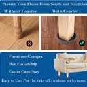 Fursafe&Q Rubber Caster Cups, Non Slip Furniture Pads Hardwood Floors -Furniture Coasters Cups with Anti Sliding Floor Grip, Bed Stoppers to Prevent Sliding, Non Slip Couch Feet Pads 3" 8 Pack Round