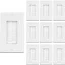 iwillink Brush Wall Plate (10 Pack), Cable Pass Through Insert for Wires, Single Gang Cable Access Strap, Wall Socket for HDTV, Home Theater Systems (White)