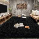 Tepook Area Rugs 10x14 for Living Room, Super Soft Fluffy Rugs for Bedroom, Modern Shaggy Rug Fuzzy Carpets for Kids, Plush Indoor Nursery Home Decor Rug with Non-Slip Bottom, Black