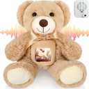 Libima 12 Inch Remembrance Bear Plush Stuffed Animal with Voice Recorder Soft Plush Animal Toy with a Picture Frame Bear Hugs Memorial Gift for Baby Shower Birthday Party Christmas Wedding Decorations