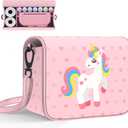 L LTGEM Kids Instant Print Camera Case Bag Compatible with ESOXOFFORE, Dylanto, Goopow, DUDUDRAGON, GREENKINDER, Cimizi, Makolle Instant Print Camera and Most Digital Cameras Prints Paper,Pony Pink