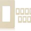 Faith Ivory 1-Gang Screwless Wall Plate (8-pack) | Light Switch Plate or Wall Plate for Electrical Outlet | 1-Gang Wall Plate for Decorator Switches and Receptacles | Heat-Resistant Thermoplastic