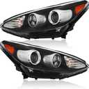 TODO Headlight Assembly Compatible with 2017-2022 Kia Sportage, Halogen Headlamp with LED DRL Left Driver & Right Passenger Side, Replacement for 92101-D9110 92102-D9110 92101-D9140 92102-D9140