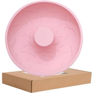 Big Size Silicone Donuts Pan Non-stick Cake Baking Molds for Bagel and Doughnut (8 Inch Pink)
