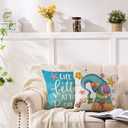 AnyDesign Summer Beach Pillow Cover Funny Gnome Starfish Throw Pillow Case Blue Ocean Beach Cushion Cover for Indoor Outdoor Home Bed Sofa Decoration, 18 x 18 Inch, Set of 4