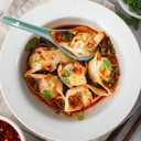 Teal Ceramic Soup Spoons Set of 6, 6.75 inch Ramen & Pho Spoons for Noodles, Stews, Wonton & Dumpling, Dishwasher Safe