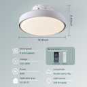AHAWILL Low Profile Ceiling Fan with Light,18.9" Bladeless Flush Mount Ceiling Fan with Remote,6 Speeds,Reversible,Dimmable Modern Enclosed Ceiling Fans for Bedroom Living Room,White, 18.9*9.45inch