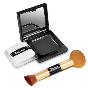 2 x Hairline Powder for Thinning Hair & Gray Roots – Water & Sweat Resistant Root Touch Up Hair Color Concealer for Hair Loss, Hair Filler for Women & Men, with Brush (Black)