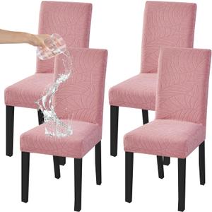 HZDHCLH Waterproof Chair Covers 4 Pack, Spandex Dining Chair Slipcovers, Protectors for Kitchen and Dining Room Chairs
