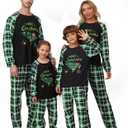 JAXUH Christmas Pajamas for Family, Holiday Matching Christmas Pjs for Couples/ Adult, Cute Printed Xmas Sleepwear (Men, S, Green Plaid)