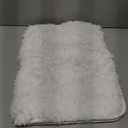 White Bathroom Rugs Non Slip 24"x16", Absorbent Bath Mats Quick Dry, Shaggy Microfiber Bath Rugs, Extra Soft Plush, Machine Washable Bath Mats for Bathroom Floor, Tub and Shower
