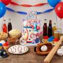 Novabright 42 Pcs Baseball Ice Cream Drip Birthday Cake Decorations Baseball Themed Birthday Cake Toppers Detachable Photo Props for Party Supplies(Ice Cream,Classic)