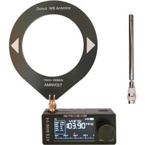 Upgraded SI4732 Mini Radio, ATS MINI V4 Pocket Shortwave Radio, with Built-in Headphone Amplifier and Hi-Z, Exquisite Metal Shell, Portable AM/FM/LSB/USB All Band Receiver for Outdoors and Daily use